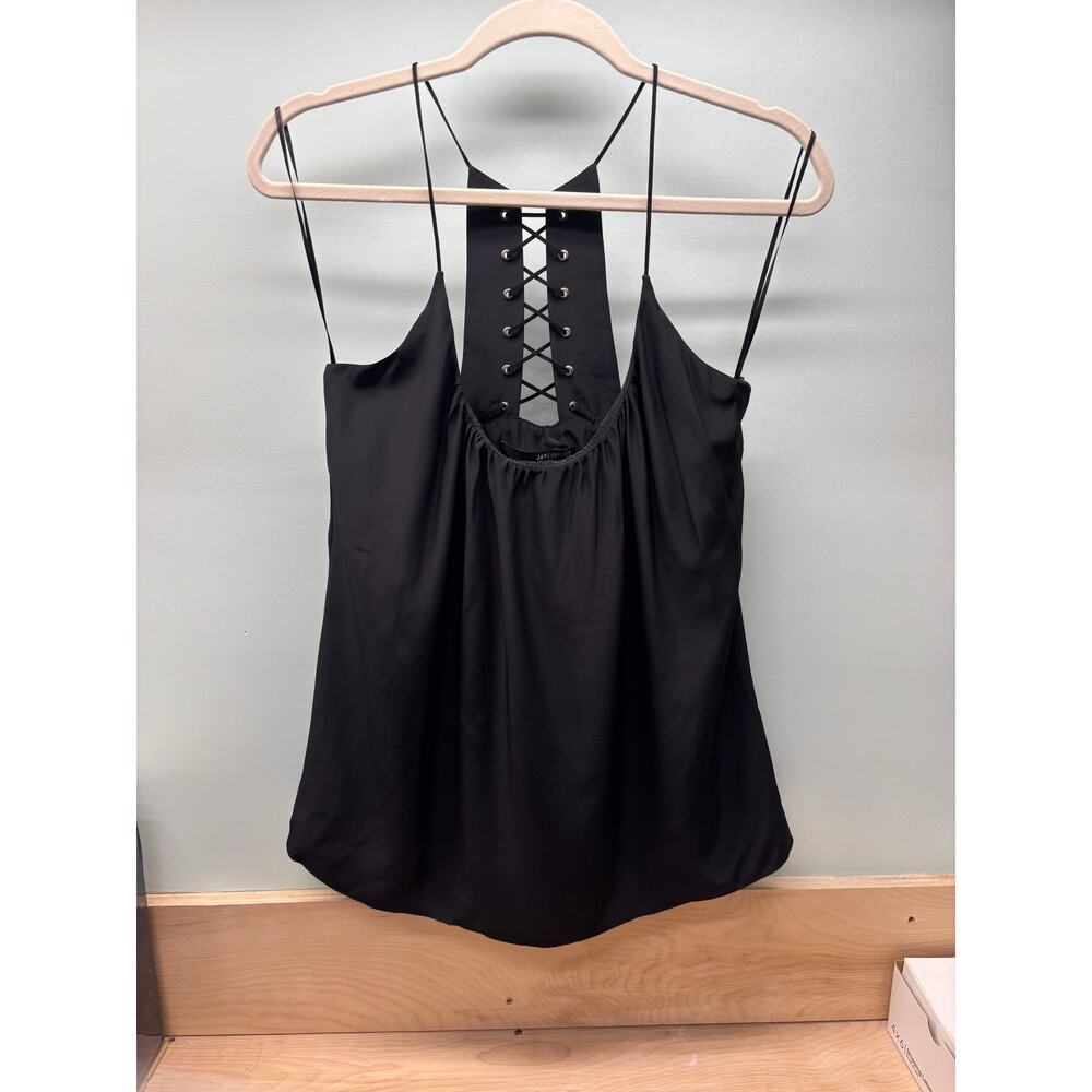 Jay Godfrey 100% Silk Tank Blouse, Size 6, Black